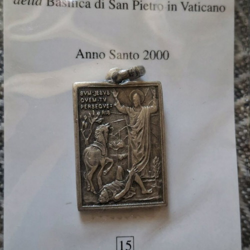 Religious amulet like new with Saint Paul's Conversion pendant