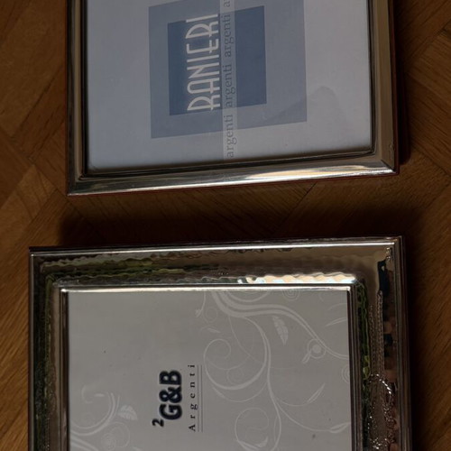 Silver photo frames used, set of 2