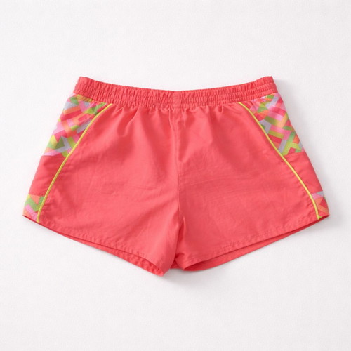 Adidas running shorts used, pink with patterned side panels and yellow accents, size S
