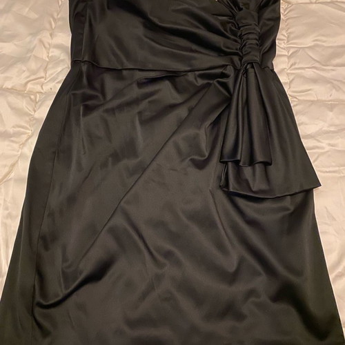 Satin evening dress new with bow XL black