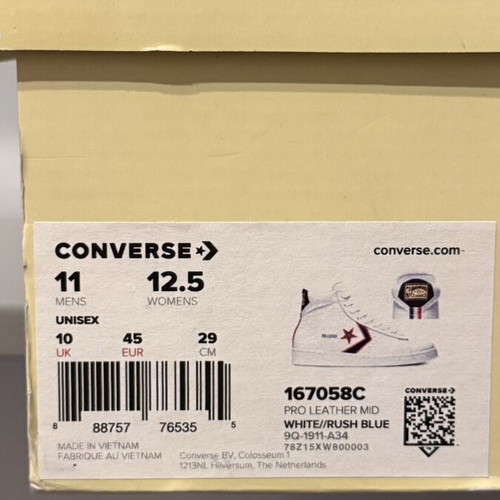 Converse Pro Leather sneakers used, size 45, white and red