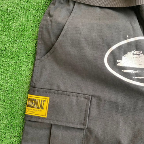 Corteiz 5starz cargo pants, black and white, size M
