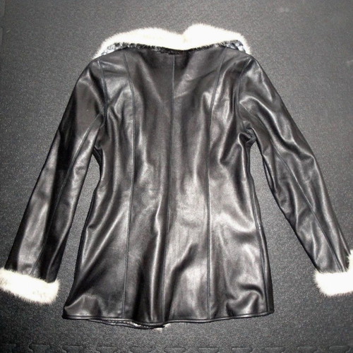 Handmade reversible leather and real fur coat, size M