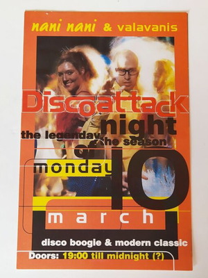 Flyer Club Nani Nani & Valavanis μεταχειρισμένο, Discoattack night 10/03/1997