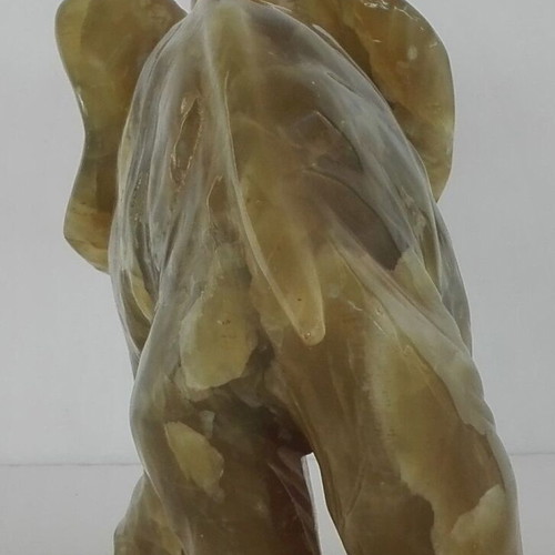Elephant Onyx Figurine vintage, handmade, used, 22cm, 2.7kg