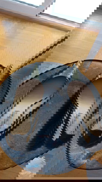 δερμάτινες μαύρες γόβες χαμηλό τακούνι Νο39