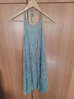 Zara dress mint with fringes like new, size medium