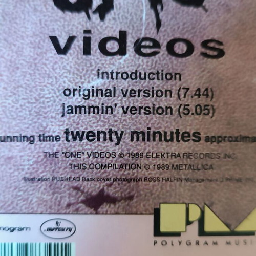 Metallica 2 of One The ONE Videos VHS used, collectible tape 1989