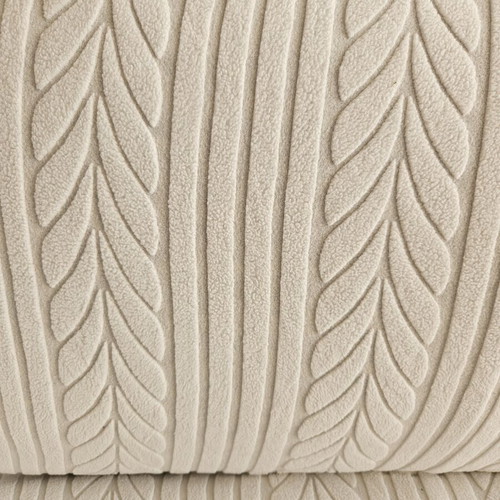 Elastic sofa cover for three-seater couch with fastening cords