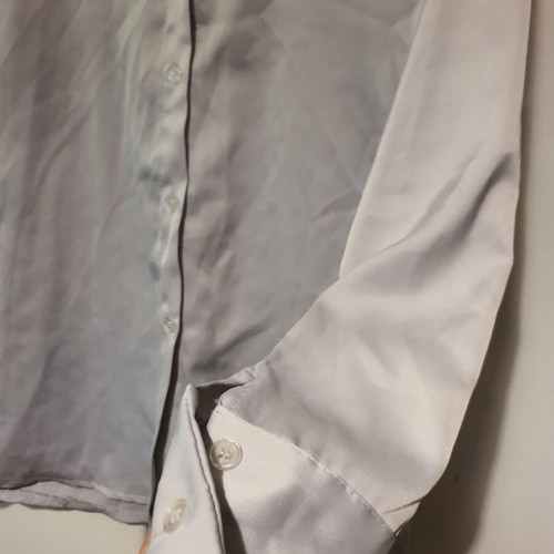 Silver shirt like new, silk-like fabric, size approx. 50 cm armpit to armpit