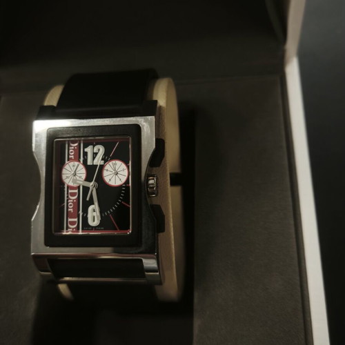 Dior CD034313 rectangular chronograph watch, Swiss made, NOS