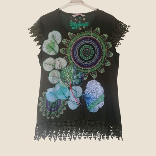 Desigual women's summer blouse with embroidery, M-L