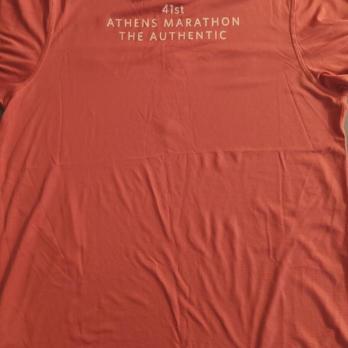 Athens Marathon Official Adidas T-shirt used, size 2XL, coral