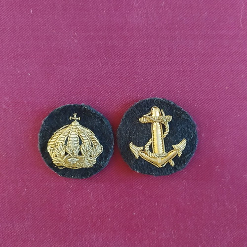 Vintage Greek Navy Uniform Fabric Badges used, 1930-1970