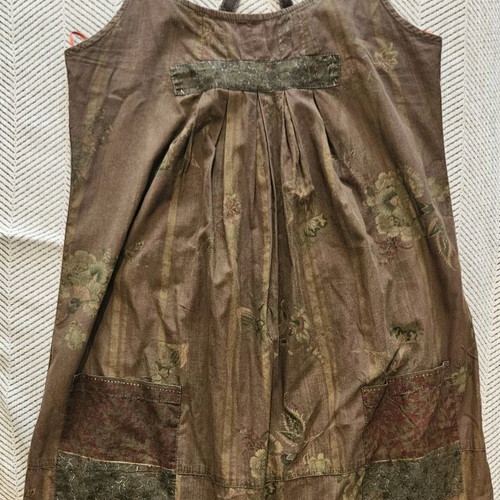 A.L.E. brown mini midi dress with cross straps and pockets