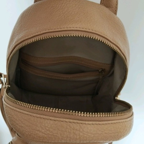 Lancaster leather backpack like new, medium, beige