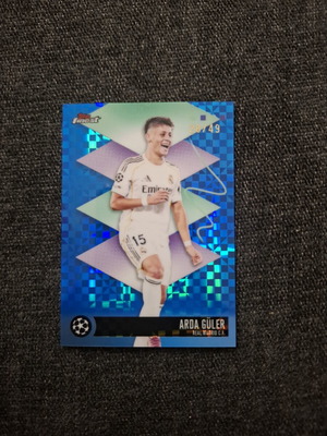 Arda Guler 2025/26 Topps Finest Real Madrid Blue Shimmer Card