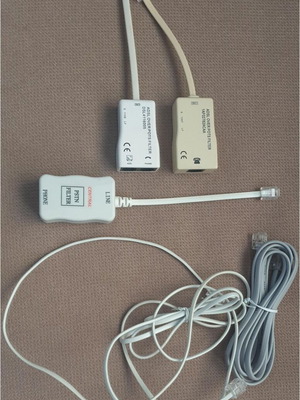 Phone filter, two splitters, two RJ11 cables, three Ethernet cables like new