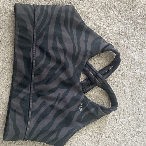 My Protein sports bra new, black with zebra print, size S