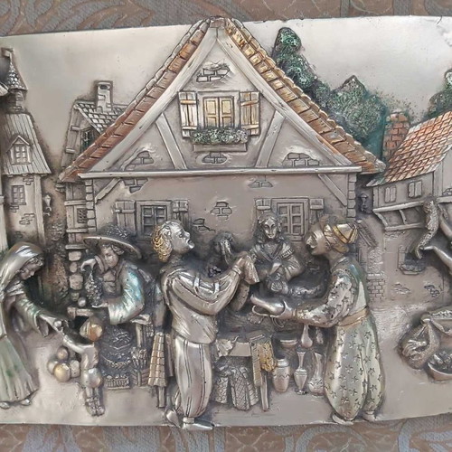 Sielektikos embossed painting used, antique 33x24 cm