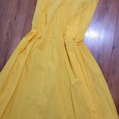 Long yellow linen dress like new, one size