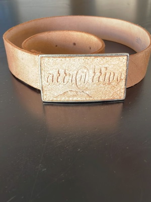 Attrattivo leather belt used, length 100 cm, beige brown