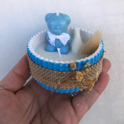 Teddy Bear Bomboniere new, handmade baptism candle