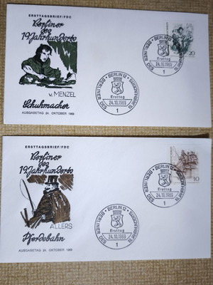 German FDC envelopes 1969 Berlin, like new, set of 2