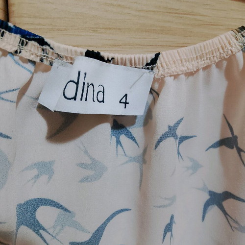 Dina women's blouse new, XXL-XXXL, beige and blue