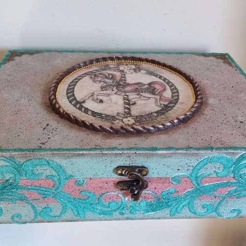 Christmas box handmade wooden new 29×21×8 cm