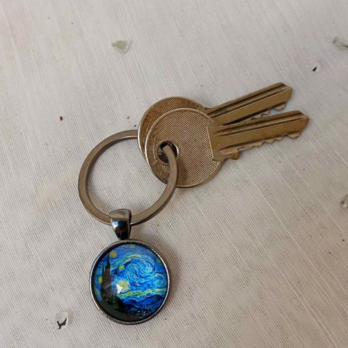 Starry Night keychain new stainless steel