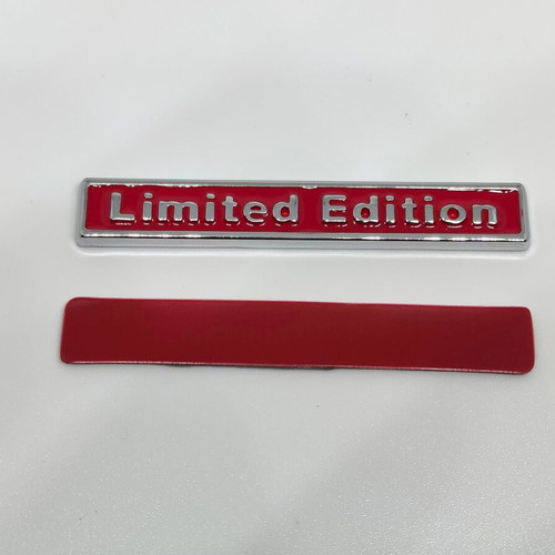 Metal Limited Edition Car Badge like new, red chrome finish