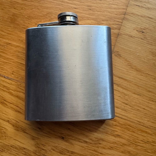 Stainless steel flask 180ml unused, set of 2