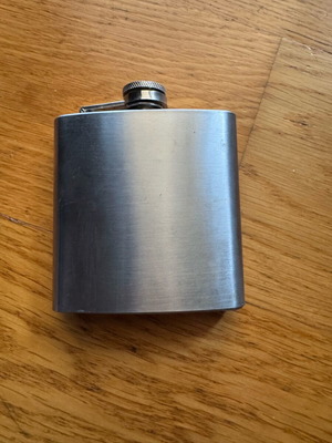 Stainless steel flask 180ml unused, set of 2