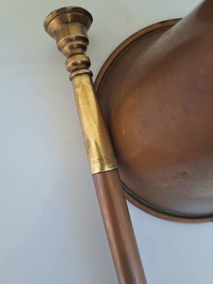 Hunting horn used, brass, authentic, 19th century, set of two