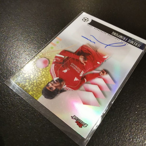 Jeremie Frimpong BA-JF Topps Finest UEFA Club Competitions 2025/26 certified autograph card Liverpool FC