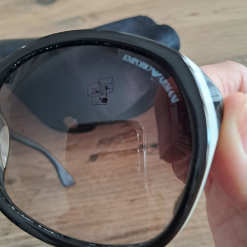 Emporio Armani sunglasses like new, dark brown with case