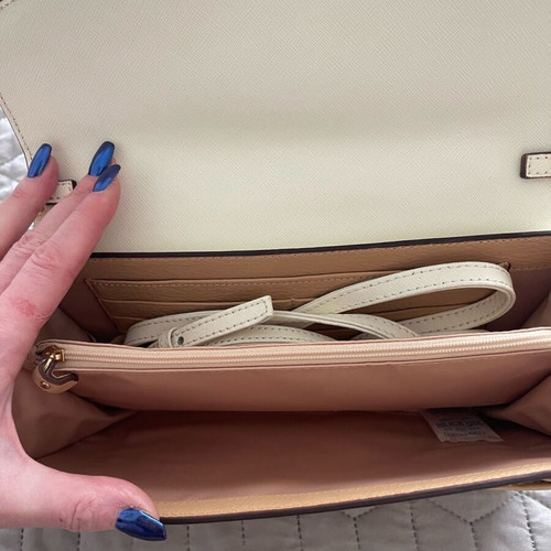 Victoria’s Secret leather clutch/shoulder bag like new, beige and brown