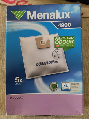 Menalux 4900 vacuum cleaner bags new, pack of 5