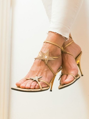 Anastazi Bournazos heels 10 cm used with Swarowski crystals