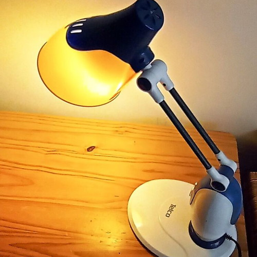 Telco desk lamp foldable blue and white, like new