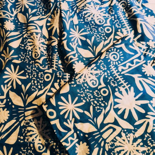 Zara wide summer pants size L like new, white and blue