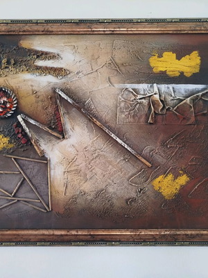 Handmade embossed wall art like new, 78x58 cm