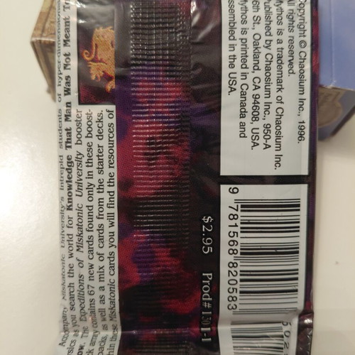 Mythos CCG Booster Pack Limited Edition Expeditions of Miskatonic University like new