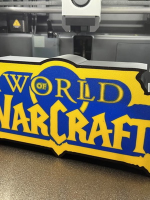 Lightbox Warcraft new with USB and LED strip in blue yellow black
