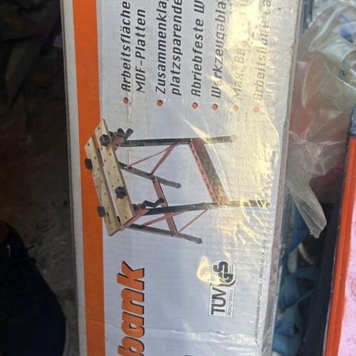 Folding Workbench new, 60x35 cm surface, 79 cm height, 100 kg capacity