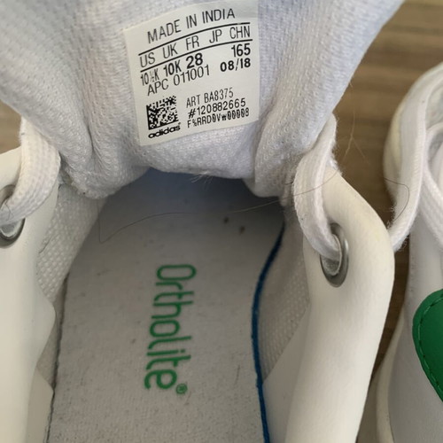 Adidas Stan Smith C sneakers used, kids size 28, white and green