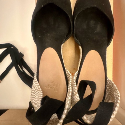 Castaner black and beige wedge sandals like new, size 40