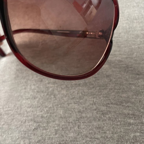 Christian Dior Vintage Oversized Sunglasses used, burgundy optyl 1970s/1980s