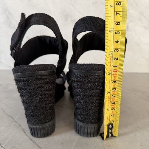 Calvin Klein Jeans Black Wedge Sandals Size 38 like new